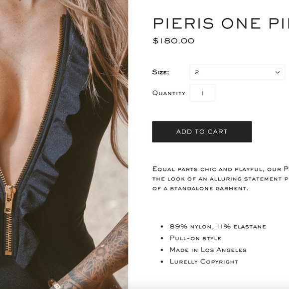 BNWT Black Lurelly Peiris One Piece Bathing suit - Picture 3 of 7